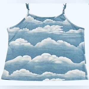 ☁️☁️✨👼🏻Y2k Cloud Print Blue cami Top☁️☁️
